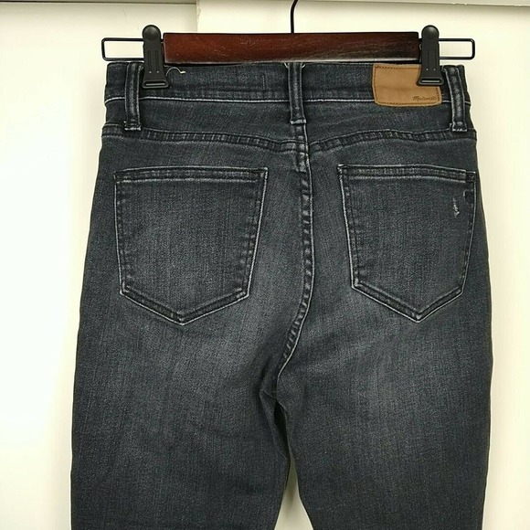 Madewell Dark Wash High Riser Distressed Jeans - Picture 4 of 10